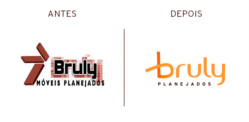 Antes e Depois - Rebrand Identity - Bruly Planejados