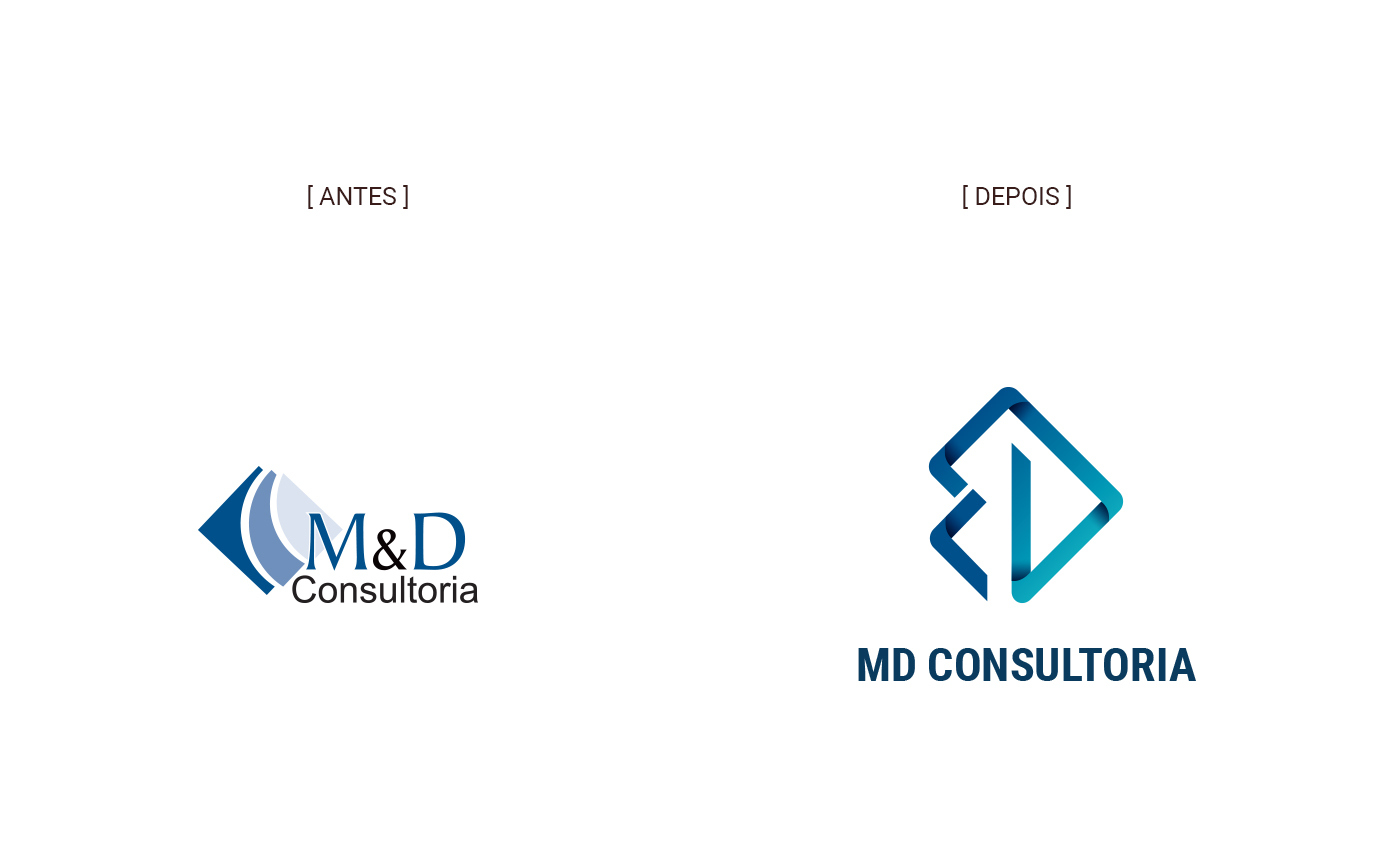 Antes e Depois - Rebrand identity MD Consultoria